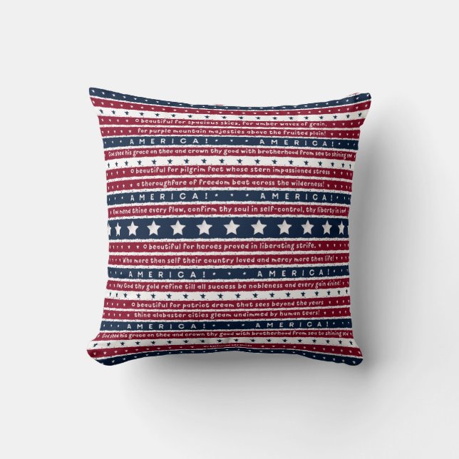 America the Beautiful Throw Pillow (Front)