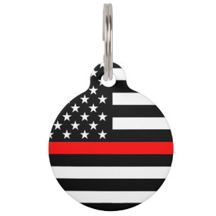 America Thin Red Line Symbol Pet Tag