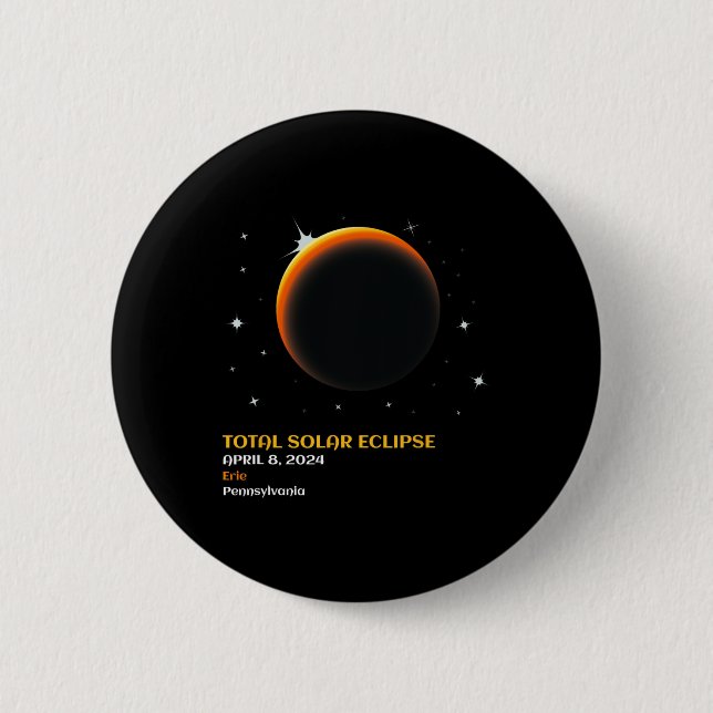America Totality 04 08 24 Total Solar Eclipse 2024 2 Inch Round Button (Front)
