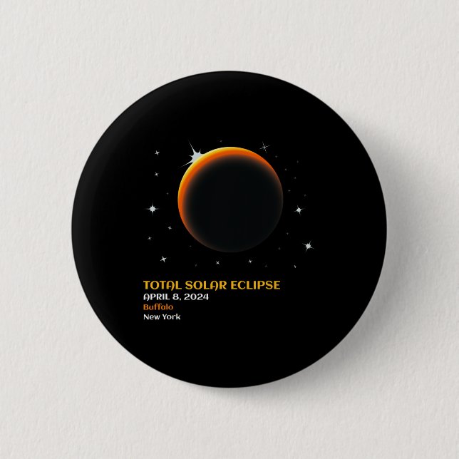 America Totality 04 08 24 Total Solar Eclipse 2024 2 Inch Round Button (Front)