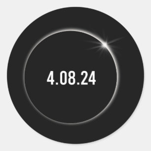 America Totality 04.08.24 Total Solar Eclipse 2024 Classic Round Sticker