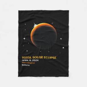 America Totality 04 08 24 Total Solar Eclipse 2024 Fleece Blanket