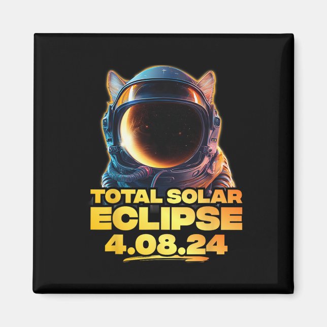 America Totality 4.08.24 Total Solar Eclipse Cat 2 Magnet (Front)