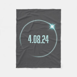 America Totality Funny 4.08.24 Total Solar Eclipse Fleece Blanket