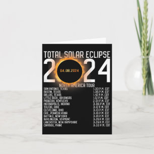 America Tour 2024 Totality On Back Solar Eclipse  Card