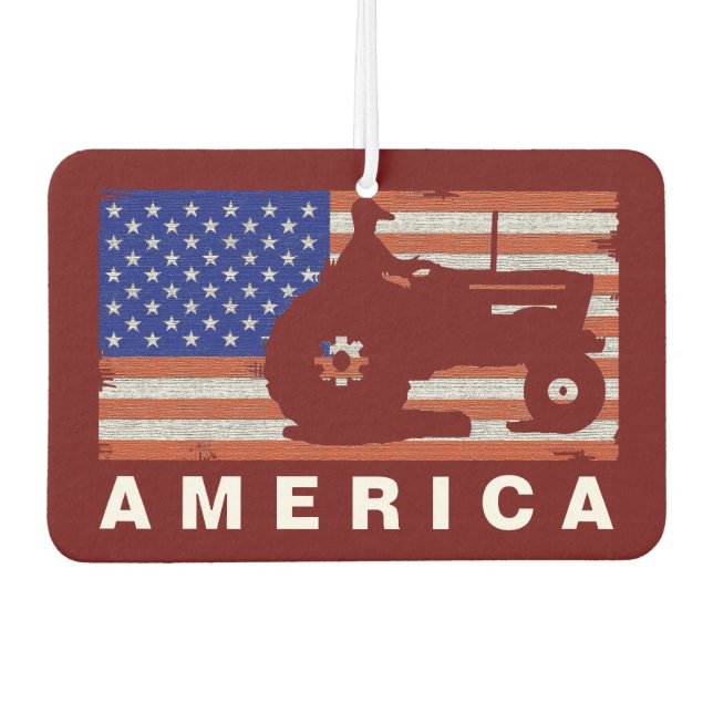 AMERICA -Tractor FLAG  Air Freshener (Front)