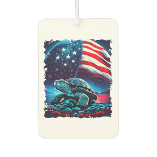 America turtle under Moon with American Flag Air Freshener