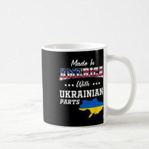 America Ukrainian Parts Ukraine Map Usa Flag Roots Coffee Mug