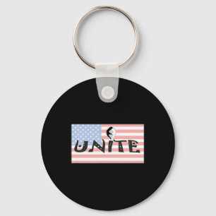 America Unite Biden Trump Campaign Election Keychain