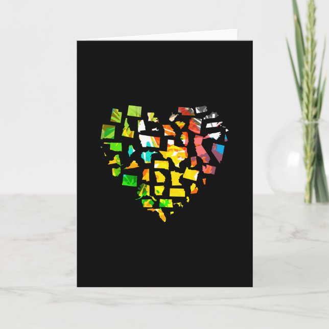 America United States Heart Map Card (Front)