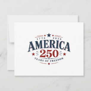 America USA 250th, 250 Years of Freedom Invitation