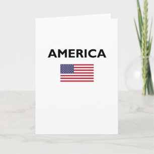 America USA American Flag Light-Color Blank Card