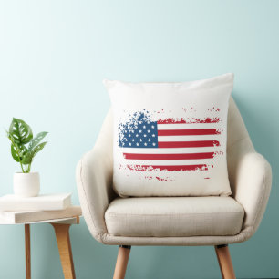 America usa flag throw pillow