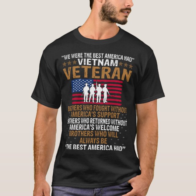 America Vietnam Veteran Usa Flag T-Shirt (Front)