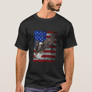 America Vintage Eagle Patriotic American Flag 4th T-Shirt
