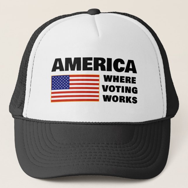 America, Where Voting Works Trucker Hat (Front)