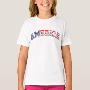 America White Red Blue T-Shirt