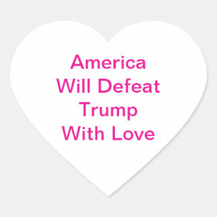 America Will Defeat Trump Hankamer Artjunkhaus Fun Heart Sticker