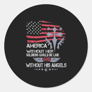 America Without Her Soldiers Classic Round Sticker