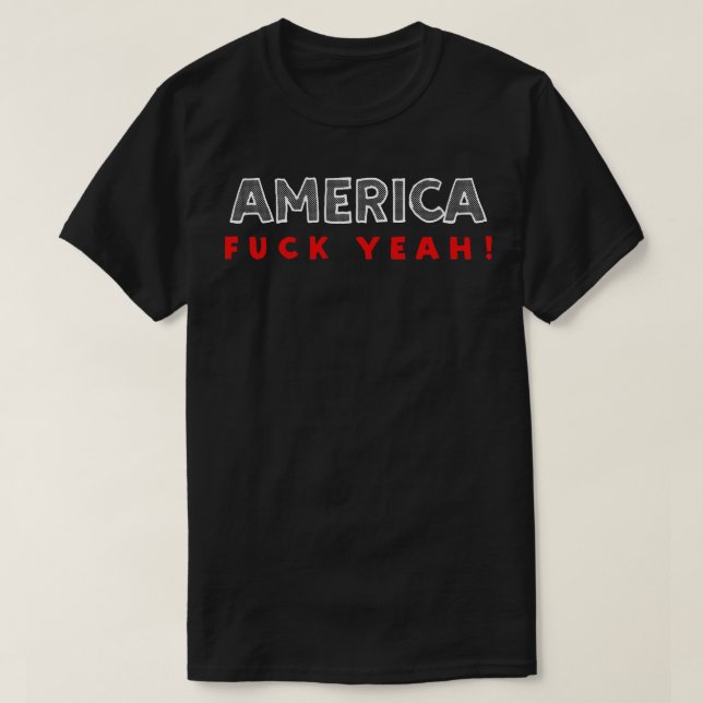 AMERICA Yeah Funny USA Pride Typographic Design T-Shirt (Design Front)