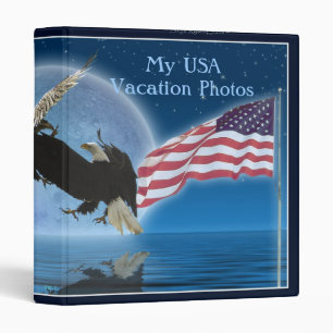 AMÉRICAIN BALD EAGLES & US FLAG Classeur patriotiq