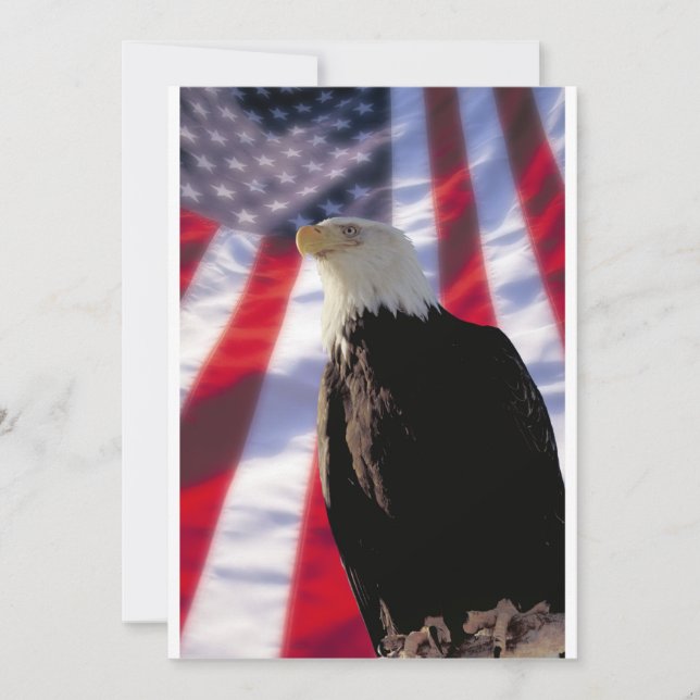 Américain Eagle et invitation de drapeau (Devant)