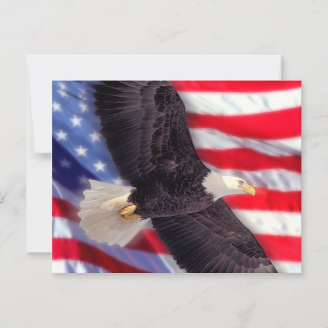 Américain Eagle et invitation de drapeau (Devant)
