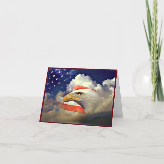 Américain patriote Eagle et carte de drapeau (Devant)