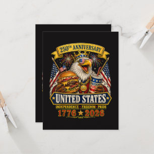 American 1776 2026 250th 4th July Independence Day Invitation