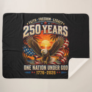 American 1776 2026 250th 4th July Independence Day Sherpa Blanket