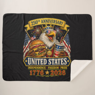 American 1776 2026 250th 4th July Independence Day Sherpa Blanket