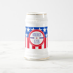 American 1776 patriotic beer stein