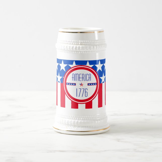 American 1776 patriotic beer stein (Center)