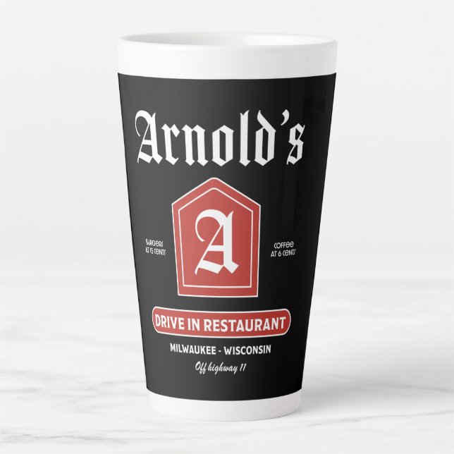 American 1950's Diner Latte Mug (Front)