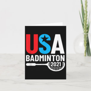American 2021 Usa Badminton Gifts For Us Badminton Card