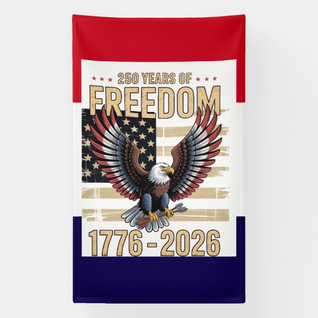 American 250‑Year Freedom Tribute Banner (Vertical)