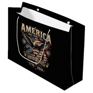 American 250th Anniversary Patriotic USA 4th July Large Gift Bag