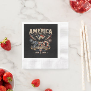 American 250th Anniversary Patriotic USA 4th July Napkin