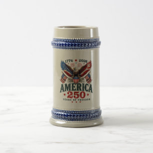 American 250th Anniversary USA Patriotic 4th July Beer Stein