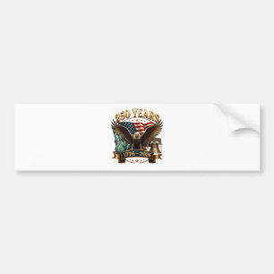 American 250th Anniversary USA Patriotic 4th July Bumper Sticker