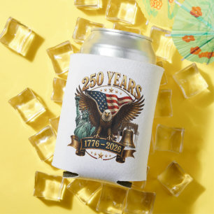 American 250th Anniversary USA Patriotic 4th July Can Cooler