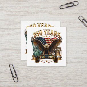 American 250th Anniversary USA Patriotic 4th July  Square Business Card