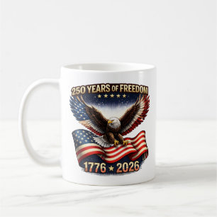 american 250th Years of Freedom Patriotic Eagle Coffee Mug