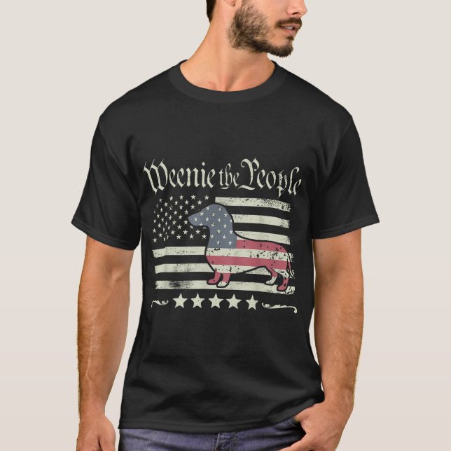 American 4Th Of July Dachshund Lover Weenie The  T-Shirt (Front)