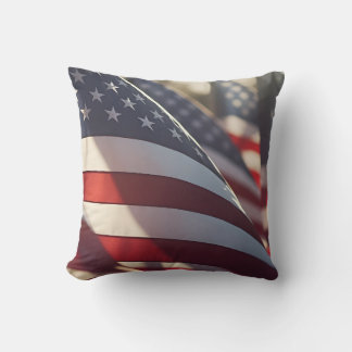 american 4th of july flag wave throw pillow