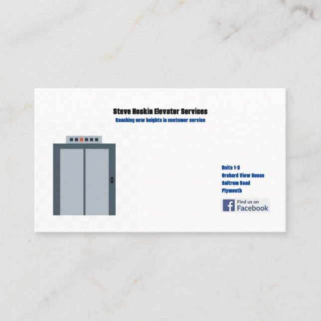American, 8.9 cm x 5.1 cm elevator Business Card (Front)