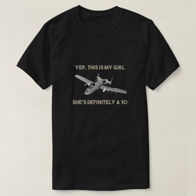 American A-10 Warthog Jet Aircraft Meme T-Shirt (Design Front)
