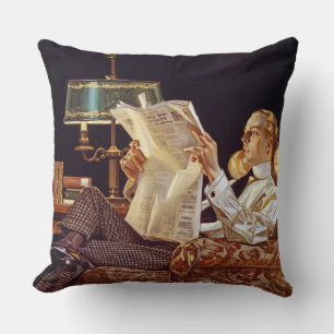 American Advertisement, Arrow shirt Collars, 1914 Throw Pillow