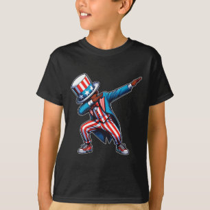 American African Dabbing Boy 4th Of July T-Shirt