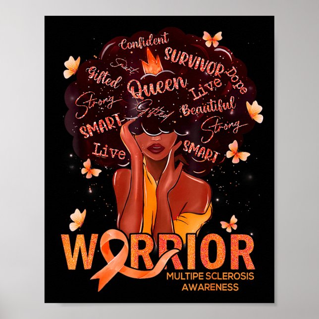 American Afro Black Women Queen Multiple Sclerosis Poster (Front)